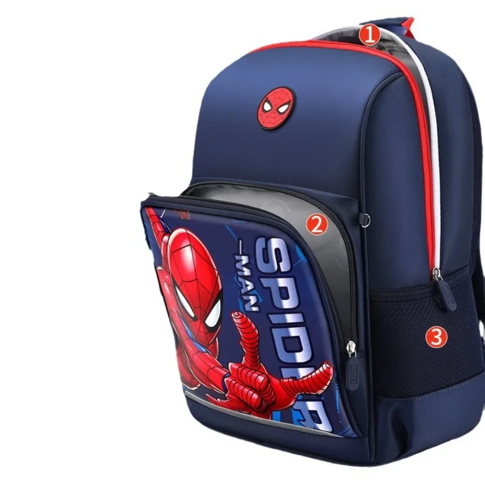 Marvel Spider-Man Backpack for Boys in Grades 1-3 Safety Reflection High Quality Antibacterial Fabric Large Capacity School Bag