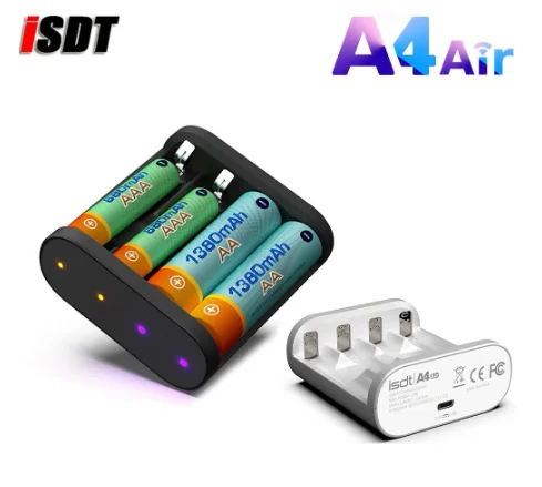 ISDT A4 Air 10W 1.5A DC Smart Battery Charger For AA AAA 10500 12500 NiMH NiCd Li-lon LiFePO4 Battery