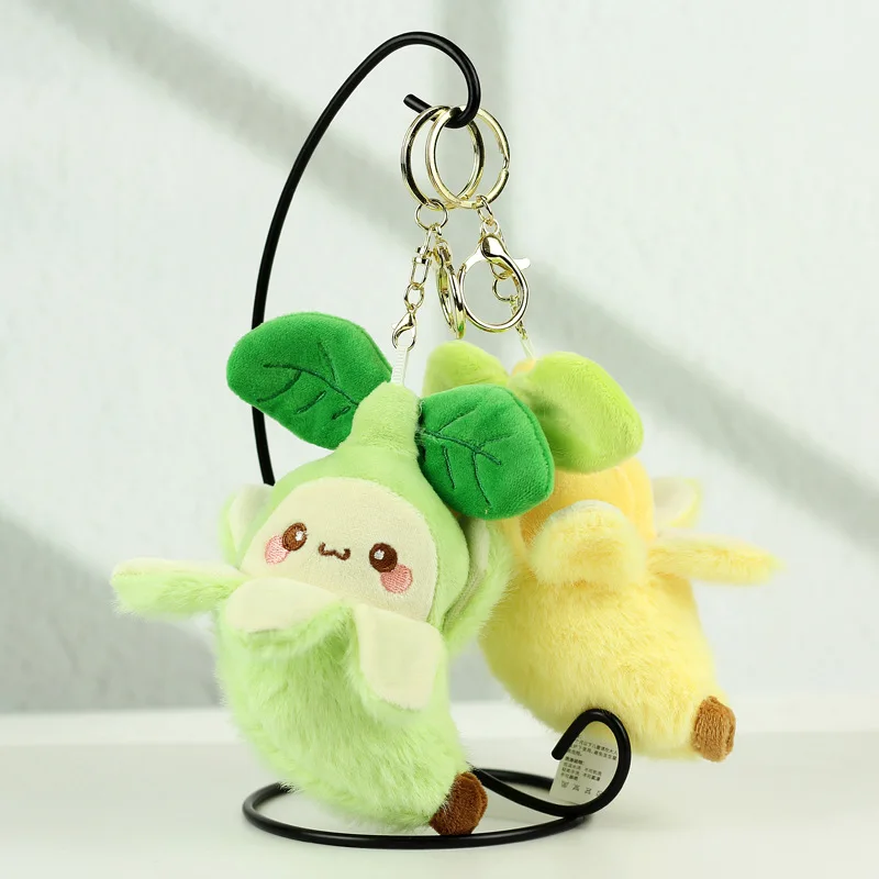 Cute Fruit Banana Pendant Cute Plush Doll Toy Keychain Kawaii Fluffy Stuffed Pendant Schoolbag Decoration Lovely Creative Gift