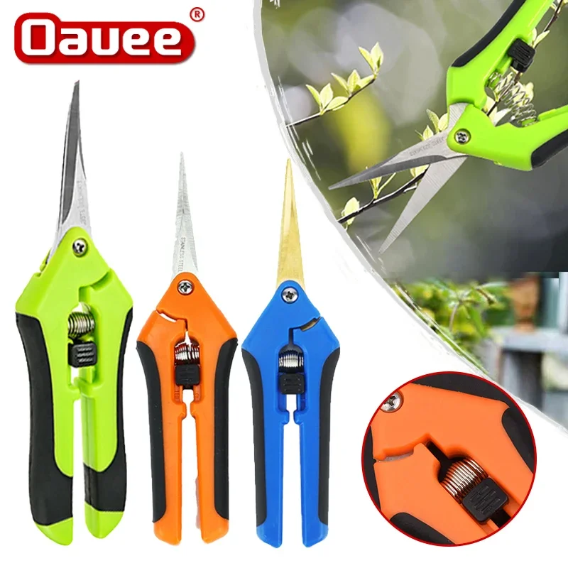 Multifunctional Garden Pruning Shears Straight Bend Pruning Tools Fruit Picking Weed Potted Branches Pruner Professional Cutter