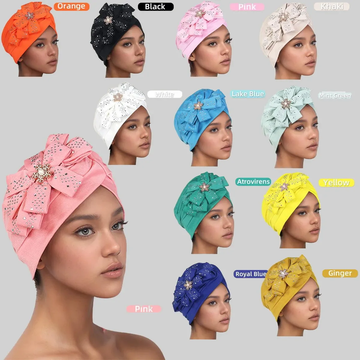 

Индийские бриллианты, цветочные украшения, тюрбан, женская модная одежда для волос, повязка на голову, женские головные уборы, шапки с раком, шапка, бандана Mujer