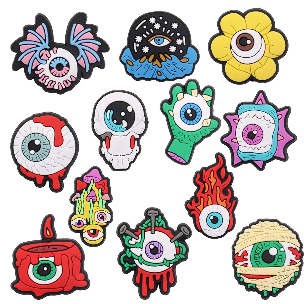 

Wholesale 50Pcs Halloween Horrible Eyes DIY Backpack Decorations Boys Girls Scary Shoe Buckle Charms Accessories