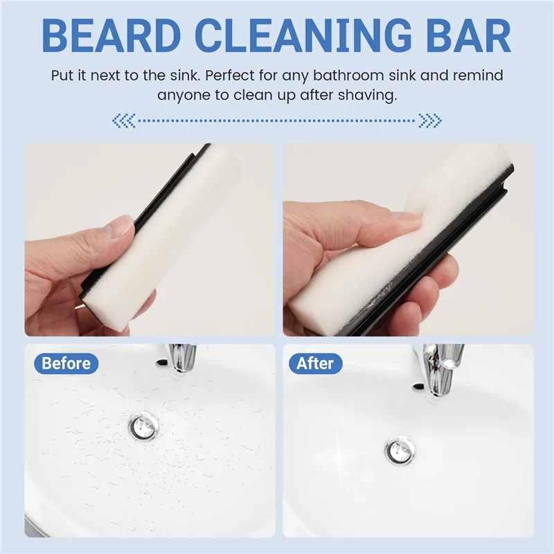AB15-Beard Cleaning And Holder Set Cleaning Tool, 1Beard Cleaning And 1 Cleaning Bar Holder For Men Bathroom Sink Shaving Reusab