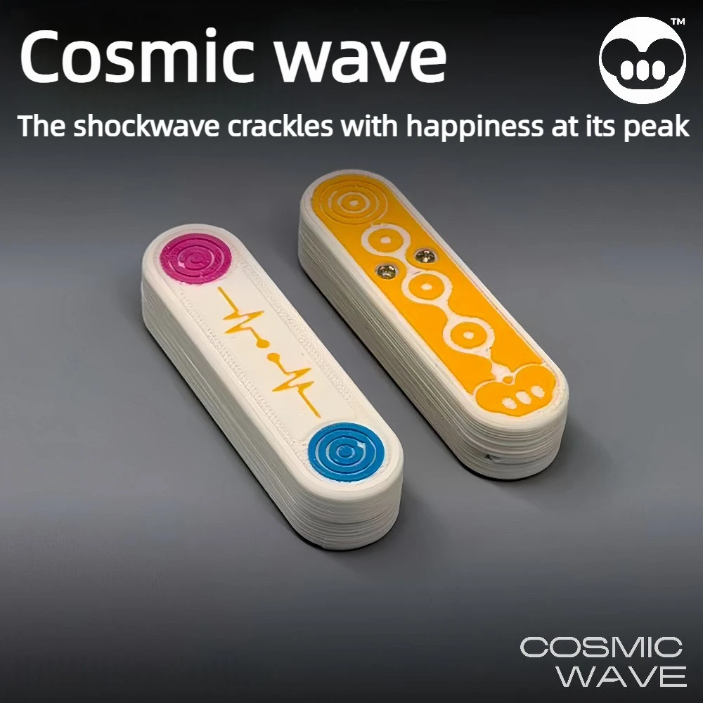 PokejoyEDC 3D Printed Cosmic Wave Vibration Magnetic Direct Push Fingertip Card Pushing Stress Relief Toy