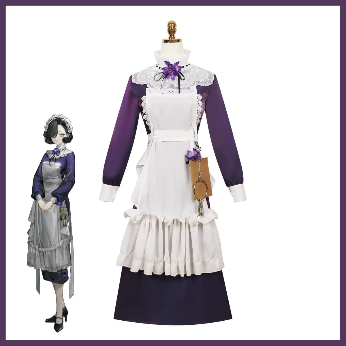 เกมย้อนกลับ: 1999 Tuesday Christine คอสเพลย์เครื่องแต่งกาย St. Pavlov Foundation ลึกกระโปรงสีม่วงชุดแม่บ้านวิกผมผู้หญิงเซ็กซี่ชุด coaco