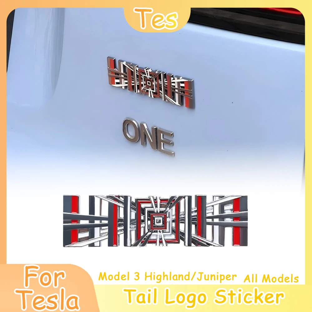

PLAID Tail Logo Sticker Trunk Badge Emblem Decal Auto Modified AccessoriesFor Tesla Model YL/Highland/Juniper 2025
