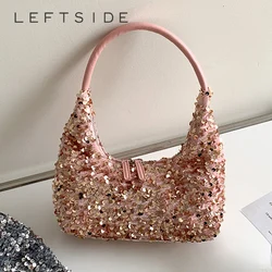 Blingbling Small Sequin Shoulder Bags for Women 2024 Y2K Party Designer Korean Fashion Handbags and Purses Underarm Bag