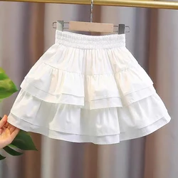 Girls Baby Half Skirt 2023 New Children's Summer Dress Cotton Teenagers Fashionable Cake Skirt Fluffy Skirt 4-12Y