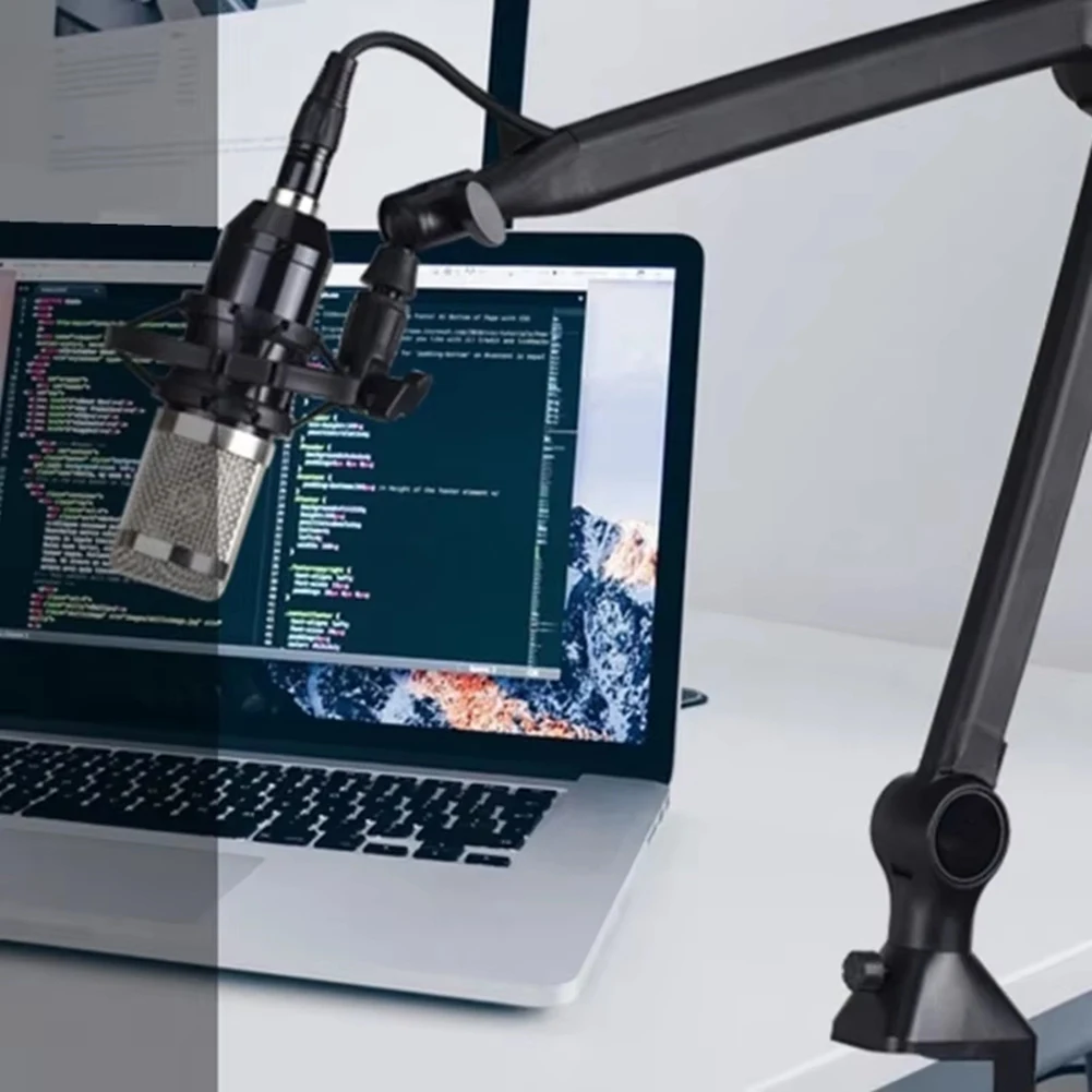 A64I New Desktop Microphone Holder Adjustable Mic Cantilever Stand Suspension Boom Scissor Arm for Live Streaming