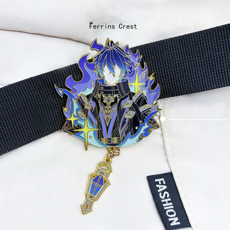 Genshin Impact Kyryll Chudomirovich Flins Cosplay Badges Anime Lightkeepers Flins Metal Brooches Pins Halloween Party Props Fans