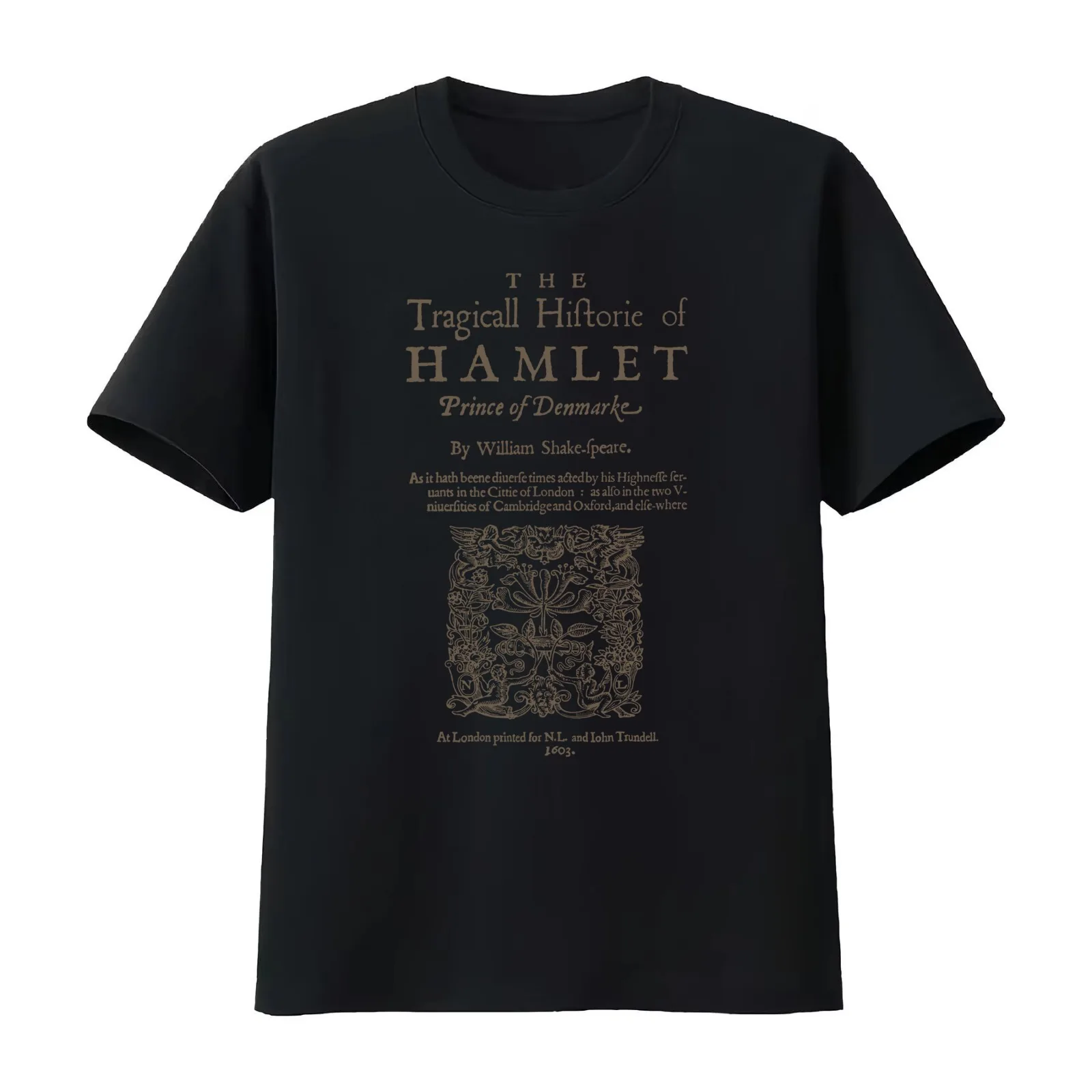 Shakespeare Hamlet 1603 T-Shirt Summer Casual Cotton Tee Oversized Streetwear Tops Vintage Graphic Print Unisex Men Women