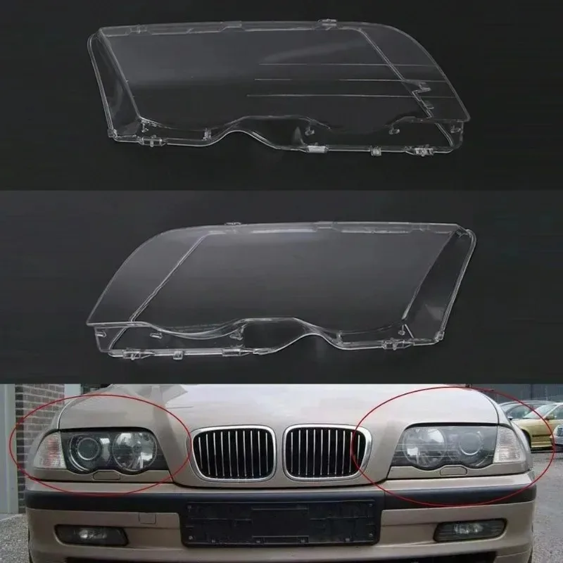 

New for E46 3 Series 1998-2001 Headlight Lens Covers Pair Bright Shell Headlight Cover, Headlight Mask, Headlight Lampshade