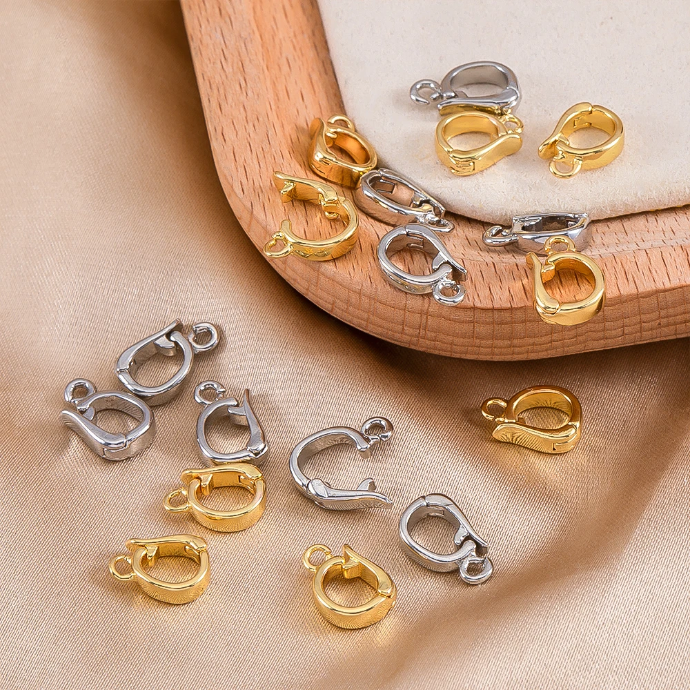 2/5/8Pcs Alloy Lobster Clasp Pendant Connector DIY Jewelry Making Findings Necklace Charm Hooks 18K Gold Platinum Color