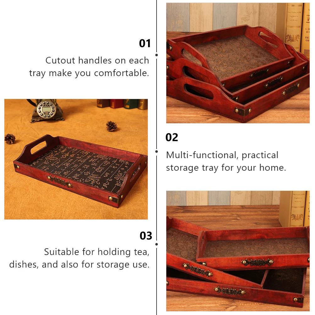 

1Pcs Wooden Rectangular Tray Premium Wood Healthy Eco Friendly Storage Tea Cup Snack Serving Plate Decor Home Restaurant