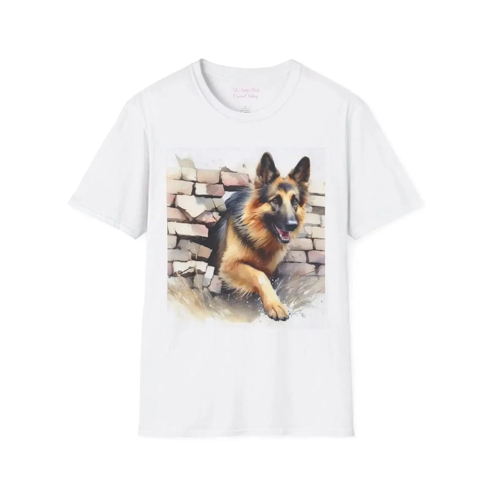 German Shepherd Dog Art T Shirt Perfect for Lovers Softstyle vintage Washed Top For Everyday Wear homme streetwear Soft