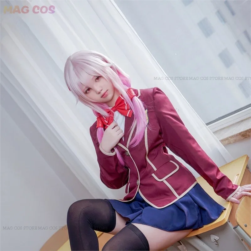 أنيمي مذنب تاج تأثيري لطيف JK البدلة زي مدرسي Yuzuriha Inori تأثيري النساء هالوين Yuzuriha Inori تأثيري حلي شعر مستعار