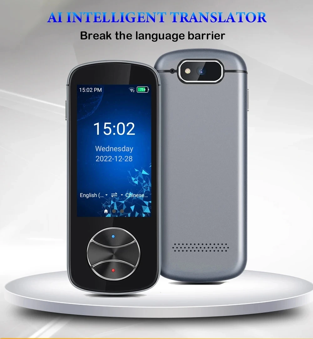 

Portable Language Translator 137 Languages Two-Way Real-Time WiFi/Offline Voice Recording Photo Translation Language Translate