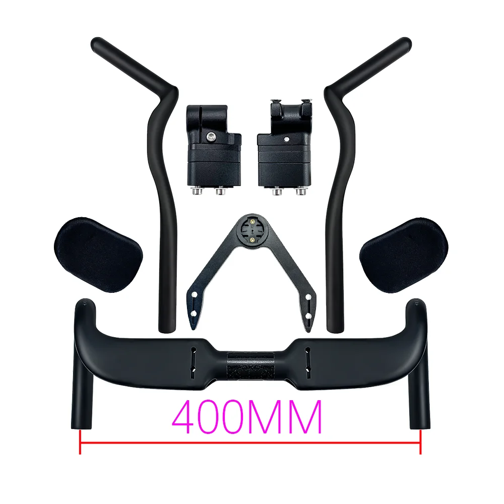 BALUGOE Carbonfaser-Rennradlenker mit vollständig interner Verkabelung, Ironman Triathlon TT Rest-Lenker, universelles Fahrradzubehör