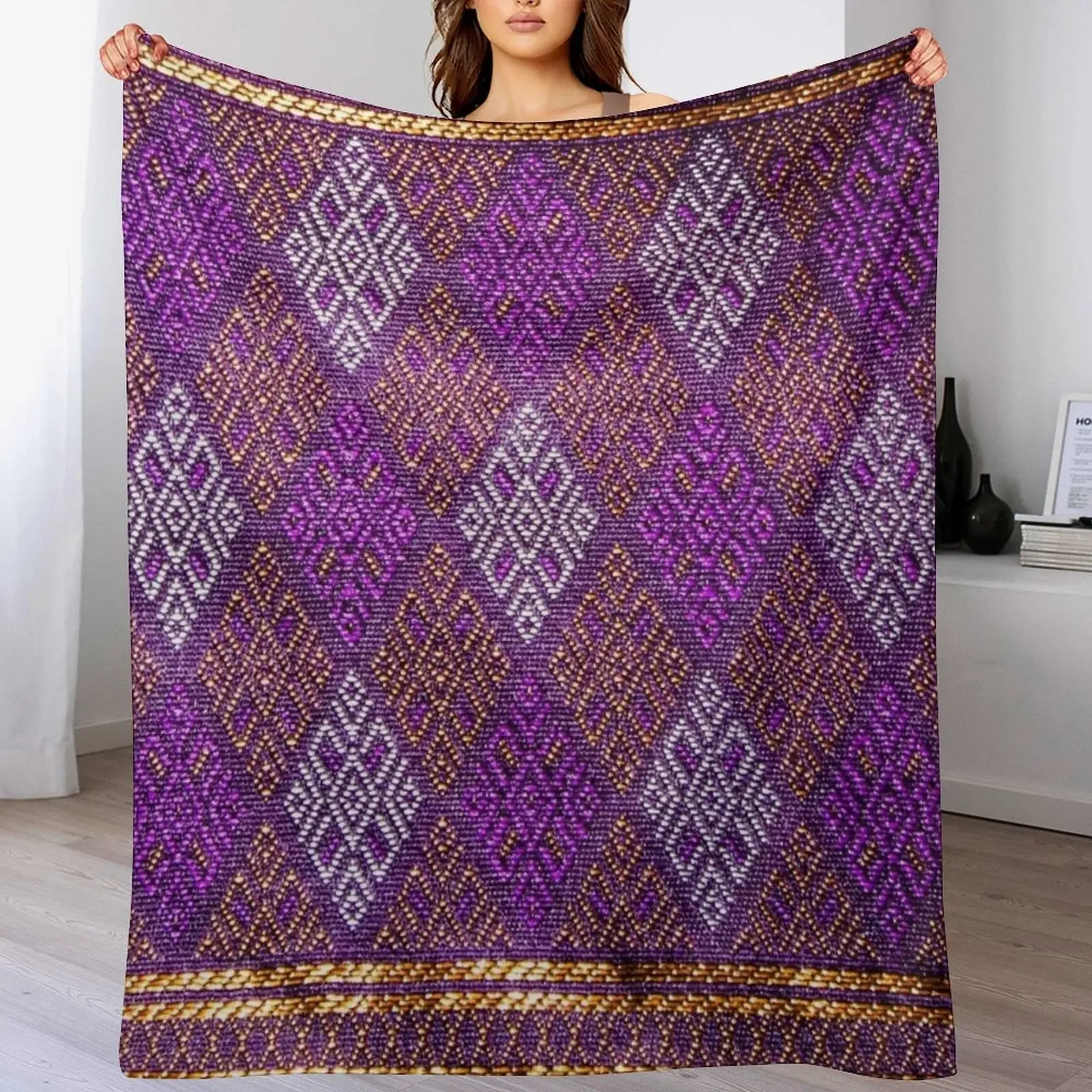 

Тайское шелковое одеяло - фиолетово-золотое, из тайского шелка, мягкое и теплое, подарок для дедушек и бабушек