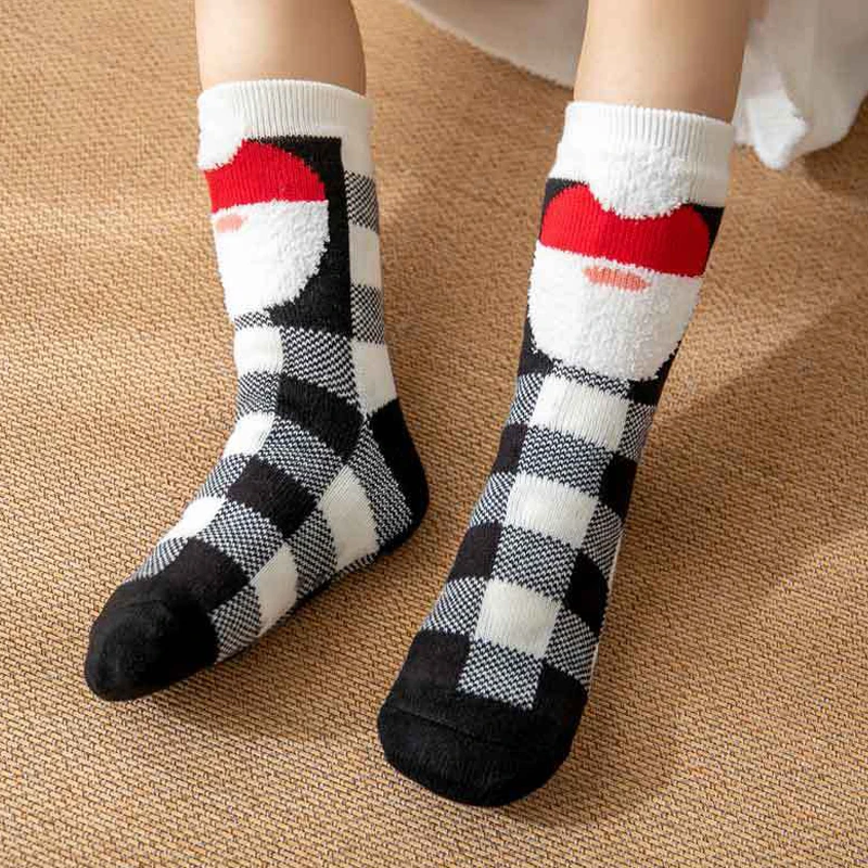 2024 New Cute Warm Socks Thicken Plus Winter Women Fuzzy Socks Christmas Kawaii Stocking Xmas Gift Home Floor Room Funny Sock