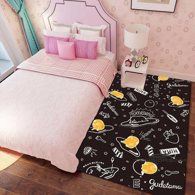 Новинка 2023 года, милый мультфильм 17 MINISO Sanrio, милые ковры с мультяшным принтом Gudetama для дома, гостиной, детской комнаты, украшения, коврики для дивана