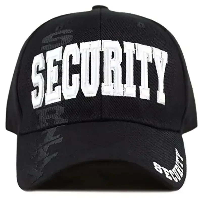 Unisex SECURITY Letter Embroidery Baseball Caps Spring Autumn Outdoor Adjustable Casual Hats Dad Hat Sunscreen Hat