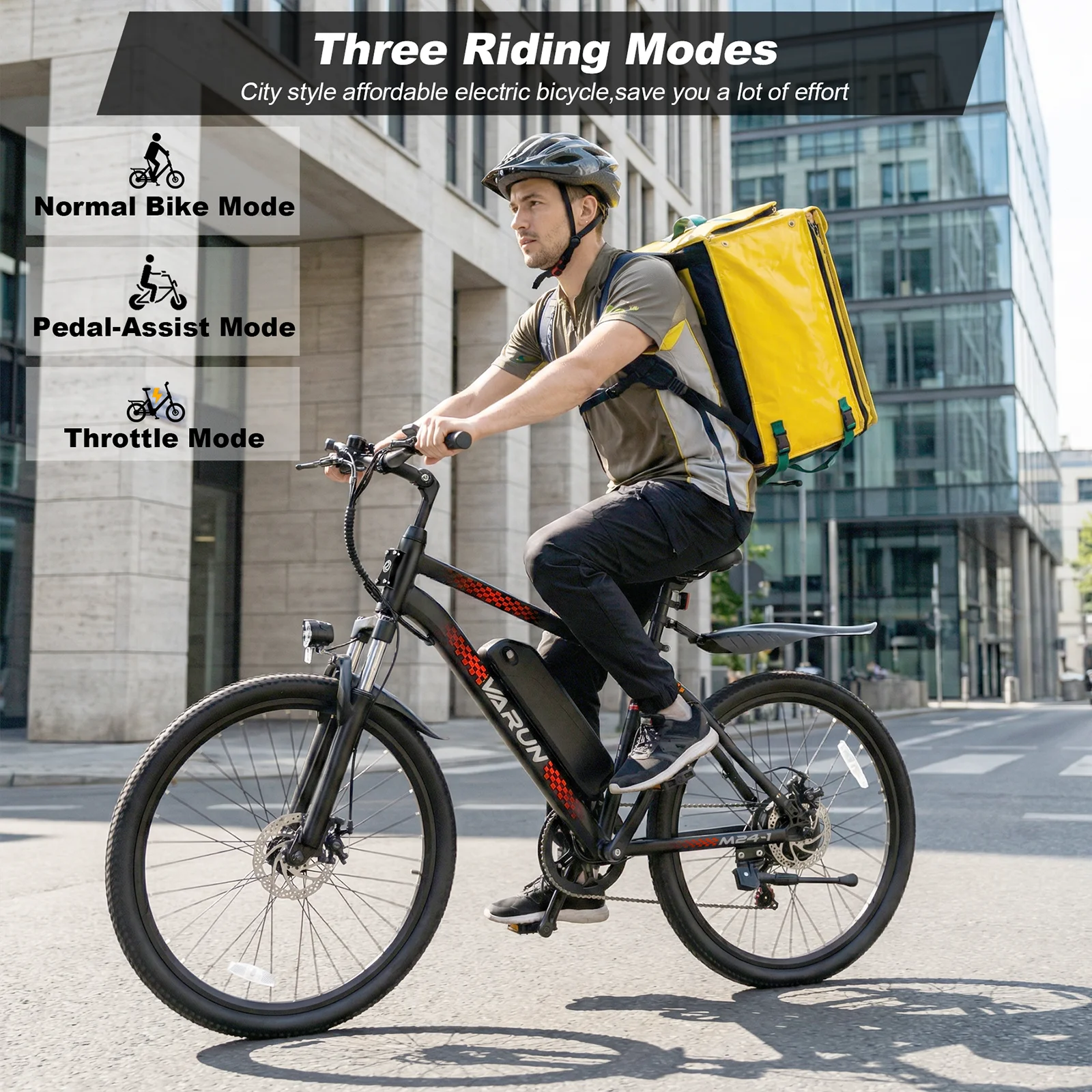 Varun M24-1 Adult Electric Bike, 500W Peak Power Electric Road Bike, 36V 7.8Ah Battery, 24-inch E-Bike, Max Speed 32km/h view 5