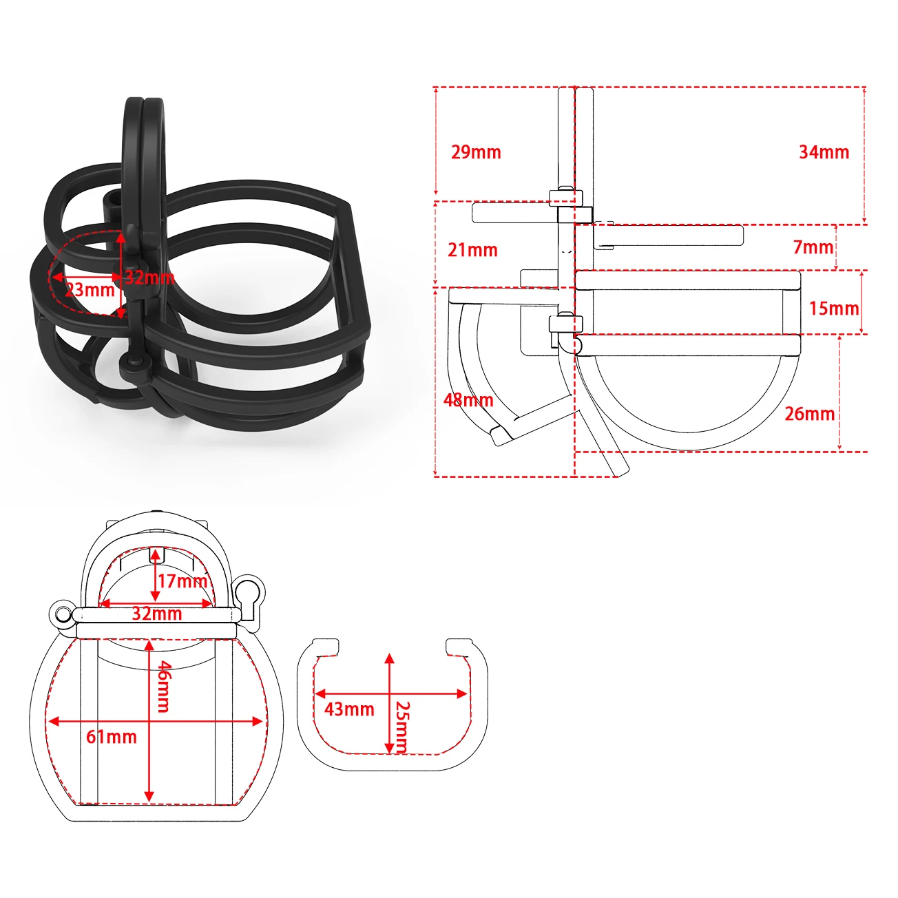 Adjustable Balls Chastity Cage Lightweight Male Chastity Belt Penis Ring Cock Cage Trainer Adults Sex Toys For Men