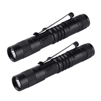 2X Flashlight Pen Torch Super Small Mini AAA XPE-R3 LED Lamp Belt Clip Light Pocket Torch With Holster