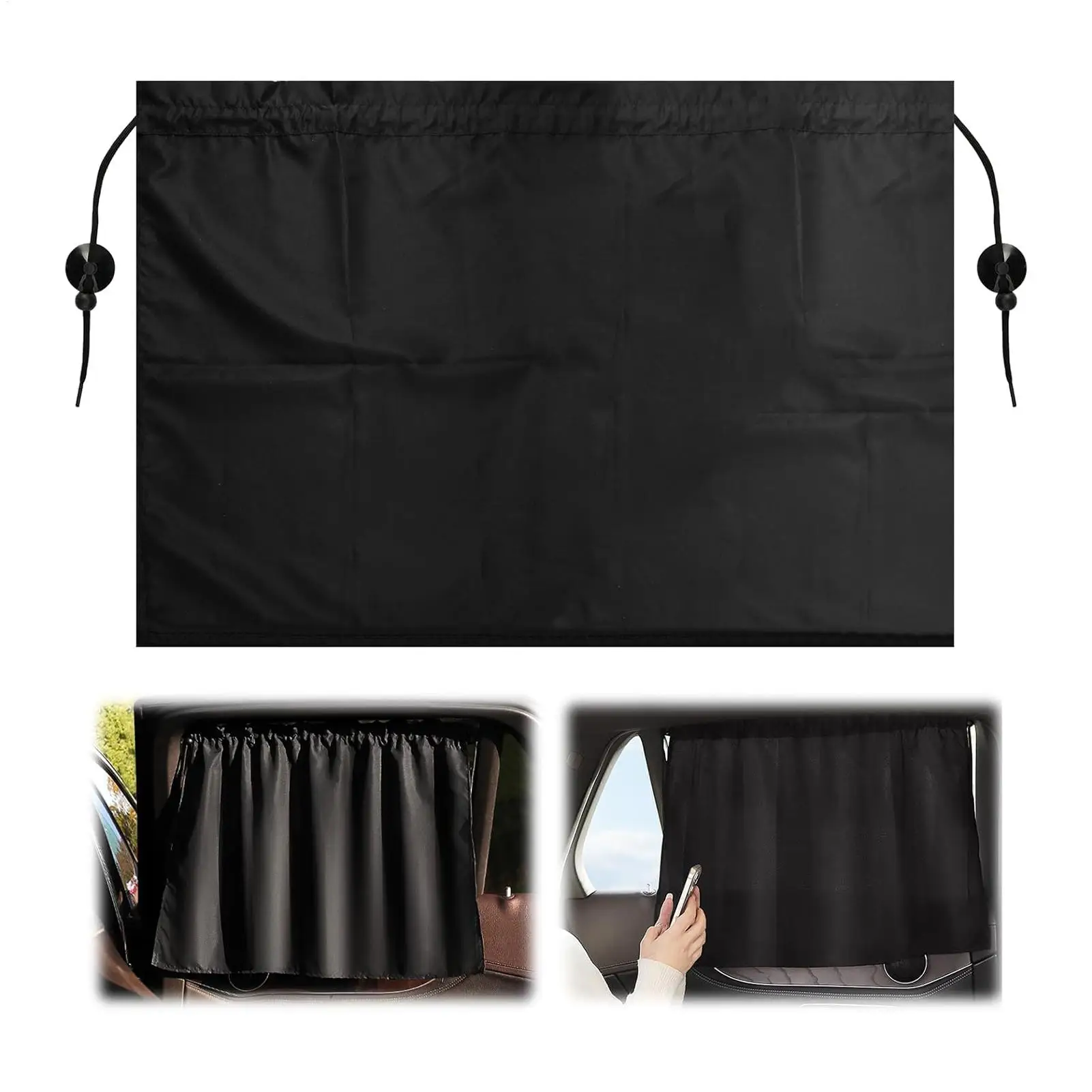 Car Curtains Suction Cup Blackout curtain Universal Sun Shade Cover  Curtain  Privacy Curtains UV Reflection Sunshade Protection view 4