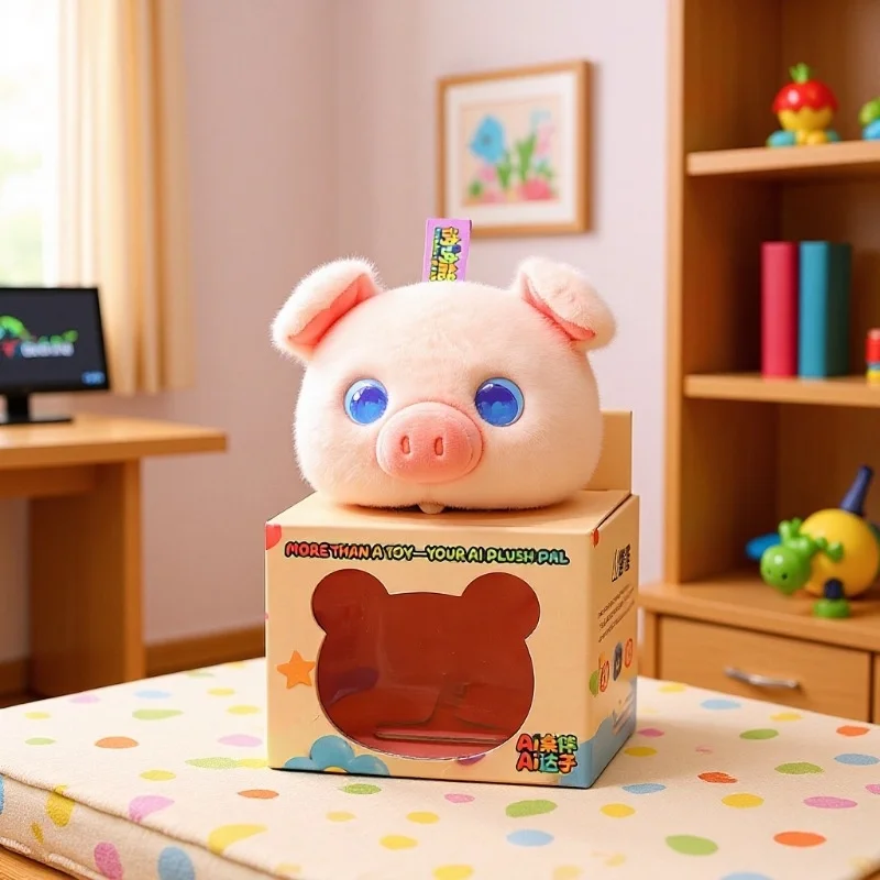 AI Plush Pig Toy Smart Interactive AI Chat Emotional Companion Stuffed Plush Educational Desk Companion Kids Gift
