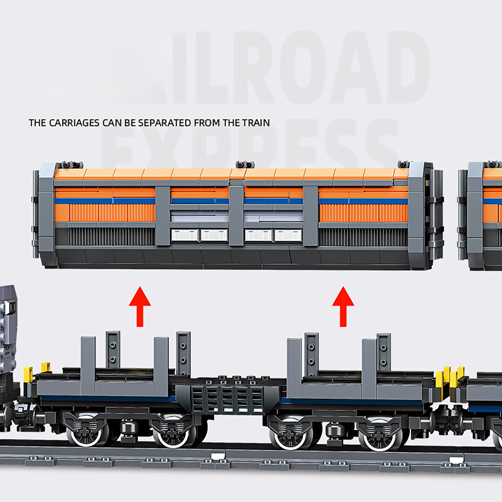 59096 Express Railway Train 1827PCS DIY Building Block Model Kit - Creative Locomotive Assembly Toy, Collectible Display & Gift