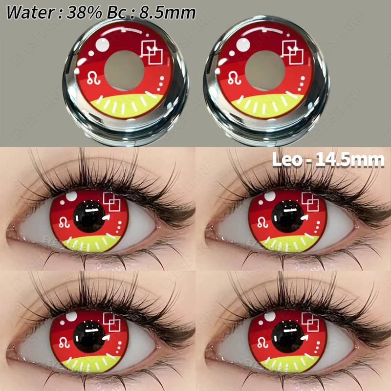 EYESHARE 2 Stück Cosplay farbige Kontaktlinsen Crazy White Kontaktlinsen Anime Black Eye Linsen Halloween Beauty Makeup Lens