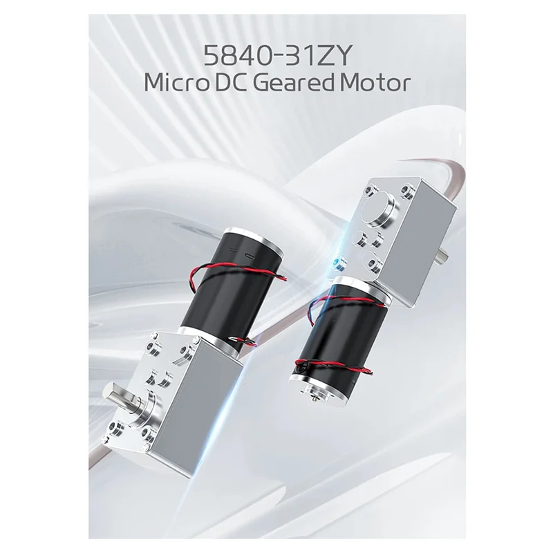 AT19-Worm Gear DC Micro Motor 5840-31ZY 12V/470RPM Can Be Reversed Metal Gear Boxes Self-Locking Motor