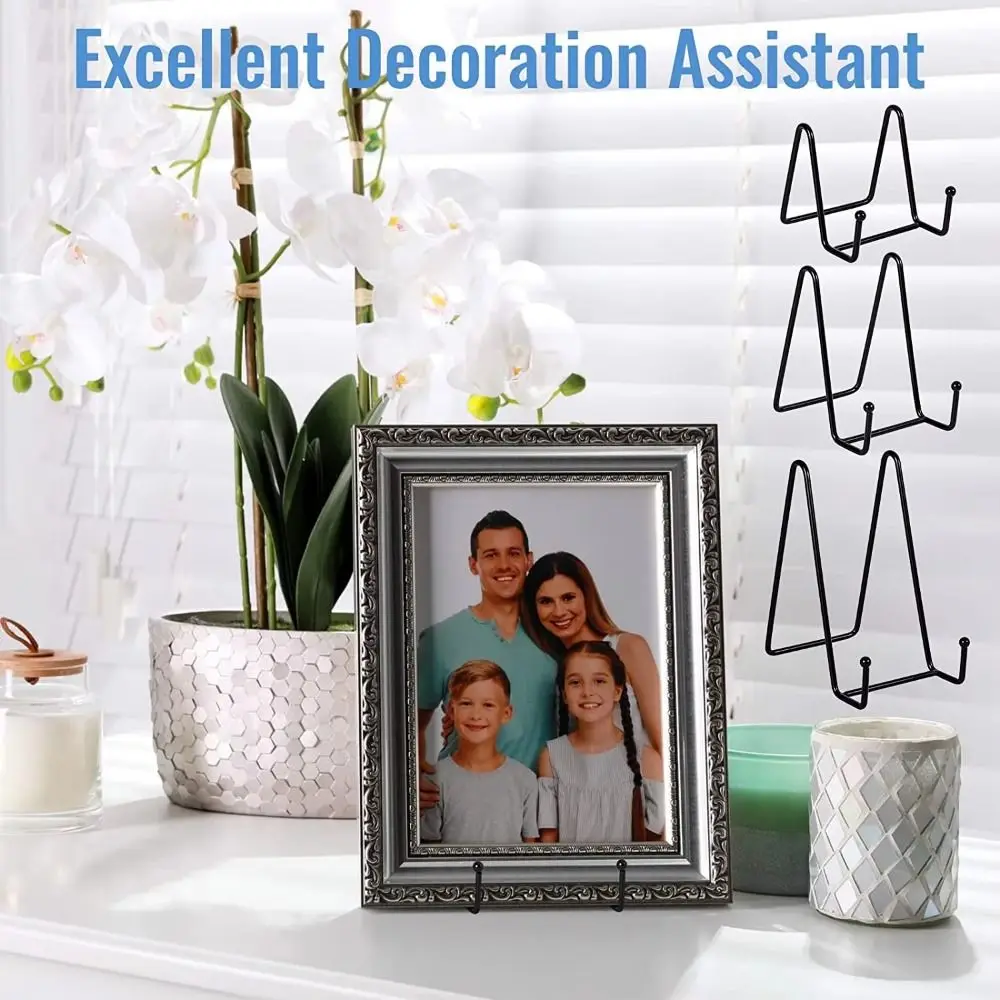Durable 3/4/6inch Frame Holder Metal Black Magazine Display Stand Non-slip Easel Home Decoration Storage Ornaments