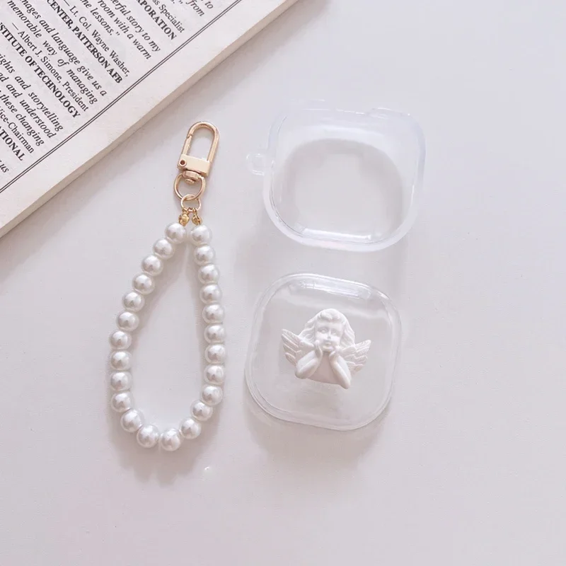 สําหรับ Baseus E16 กรณีน่ารัก Love/Angel จี้ซิลิโคนโปร่งใส TPU หูฟังสําหรับ BASEUS E16 ฝาครอบ