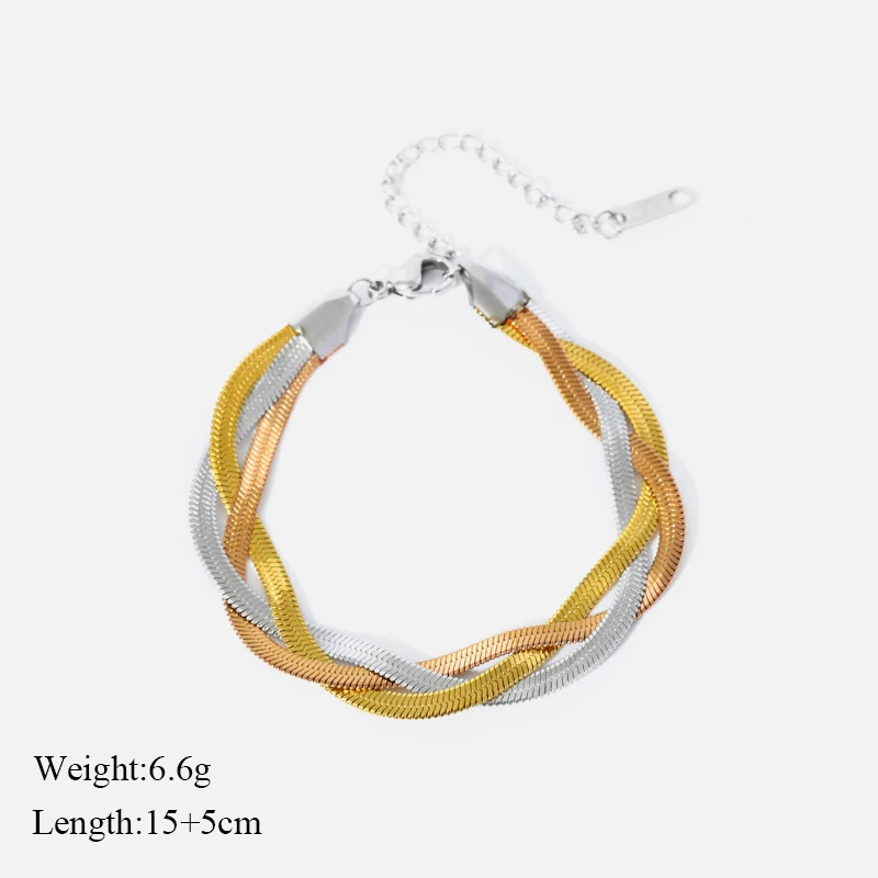 EILIECK 316L Edelstahl-Ketten Halskette Armband für Damen Mode Goldfarben Wasserdichtes Schmuckset Geschenk Party-Accessoires – Detail 11