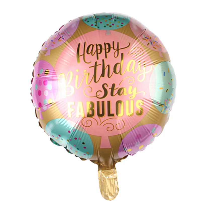 18 Inch Round Happy Birthday Foil Balloons Birthday Party Decorations 6pcs/lot