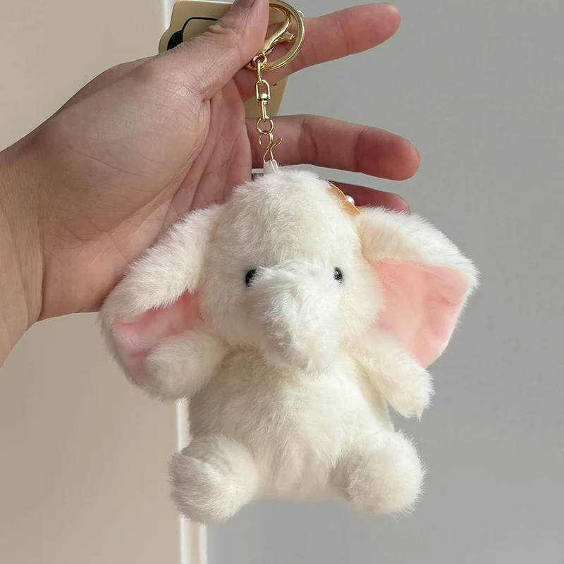 Zittende olifant knuffel klein hangend ornament paar tas accessoire schattig meisje schooltas accessoire sleutelhanger