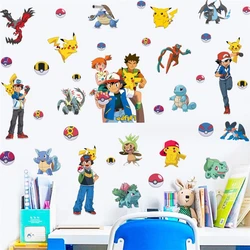 Cartoon Pikachu 3D Wall Sticker For Kids Room Living Room Bedroom Wall Decoration Kids Gifts Door Sticker  Movie Poster