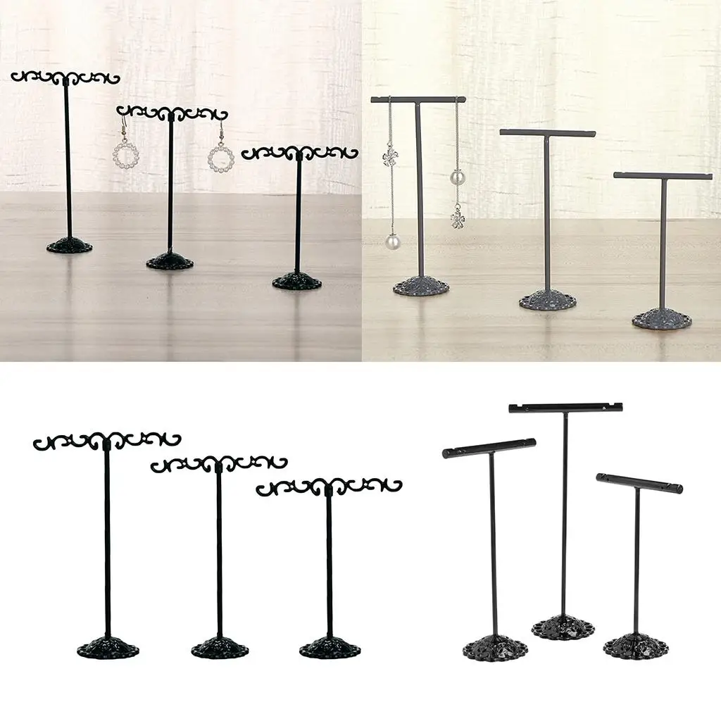 Комплект-из-трех-металлических-серег-ожерелья-подставки-для-ювелирных-изделий