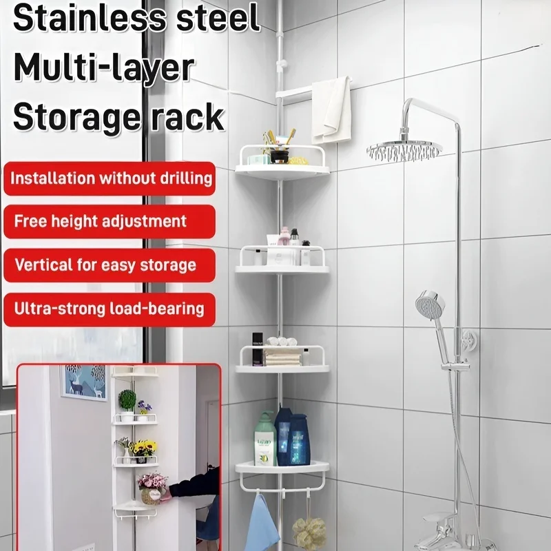 Bathroom storage rack corner rack bathroom tension rack steel bathroom storage rack corner rack bath rack shower corner rack