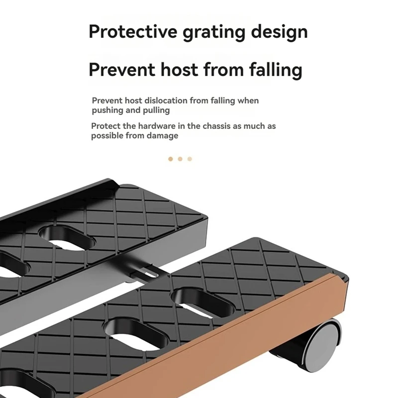 Adjustable Mobile PC Tower Stand Telescopic CPU Holder With Rolling Casters Desktop Computer Cart B