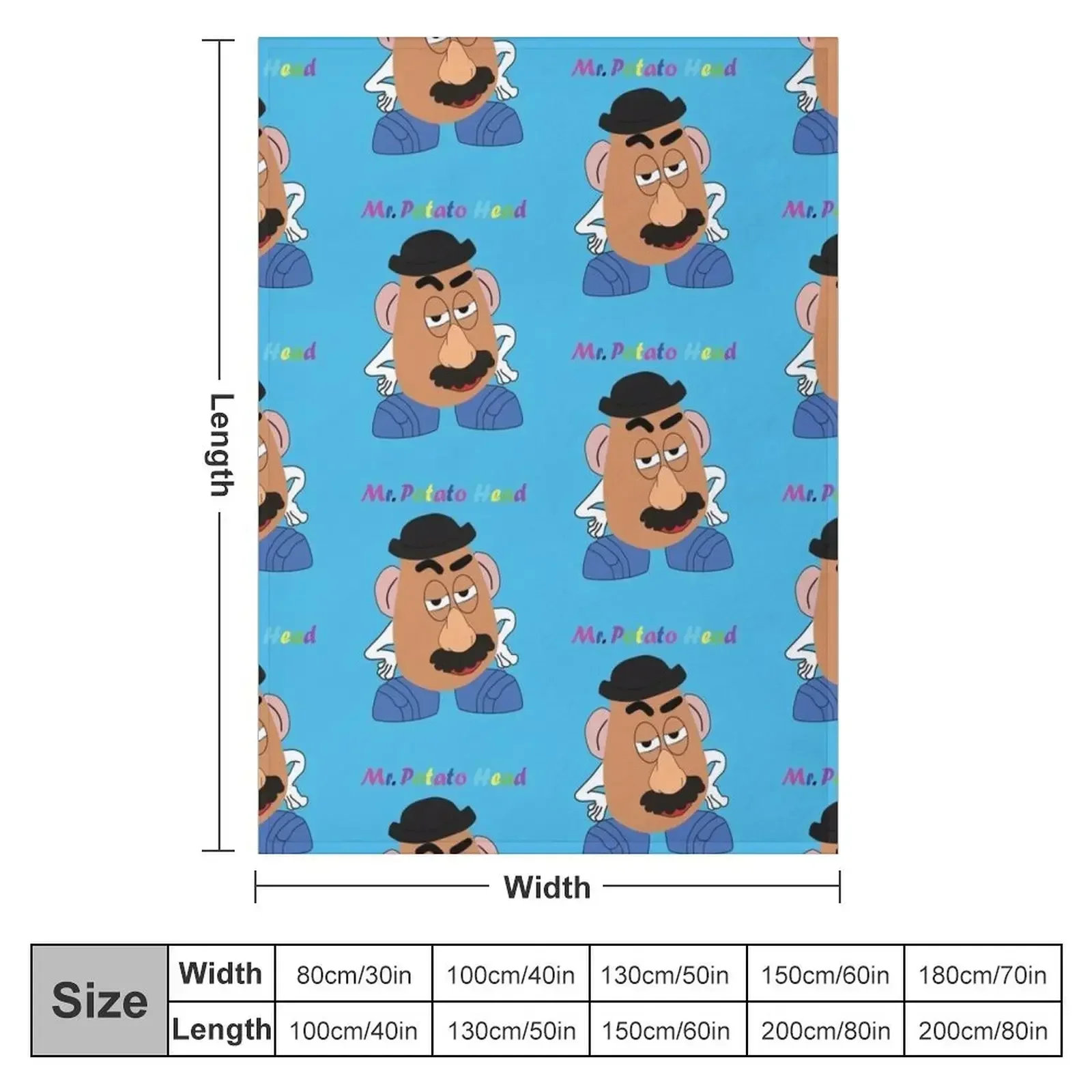 mr potato head Throw Blanket couch cozy soft plush fuzzy picnic outdoor blanket