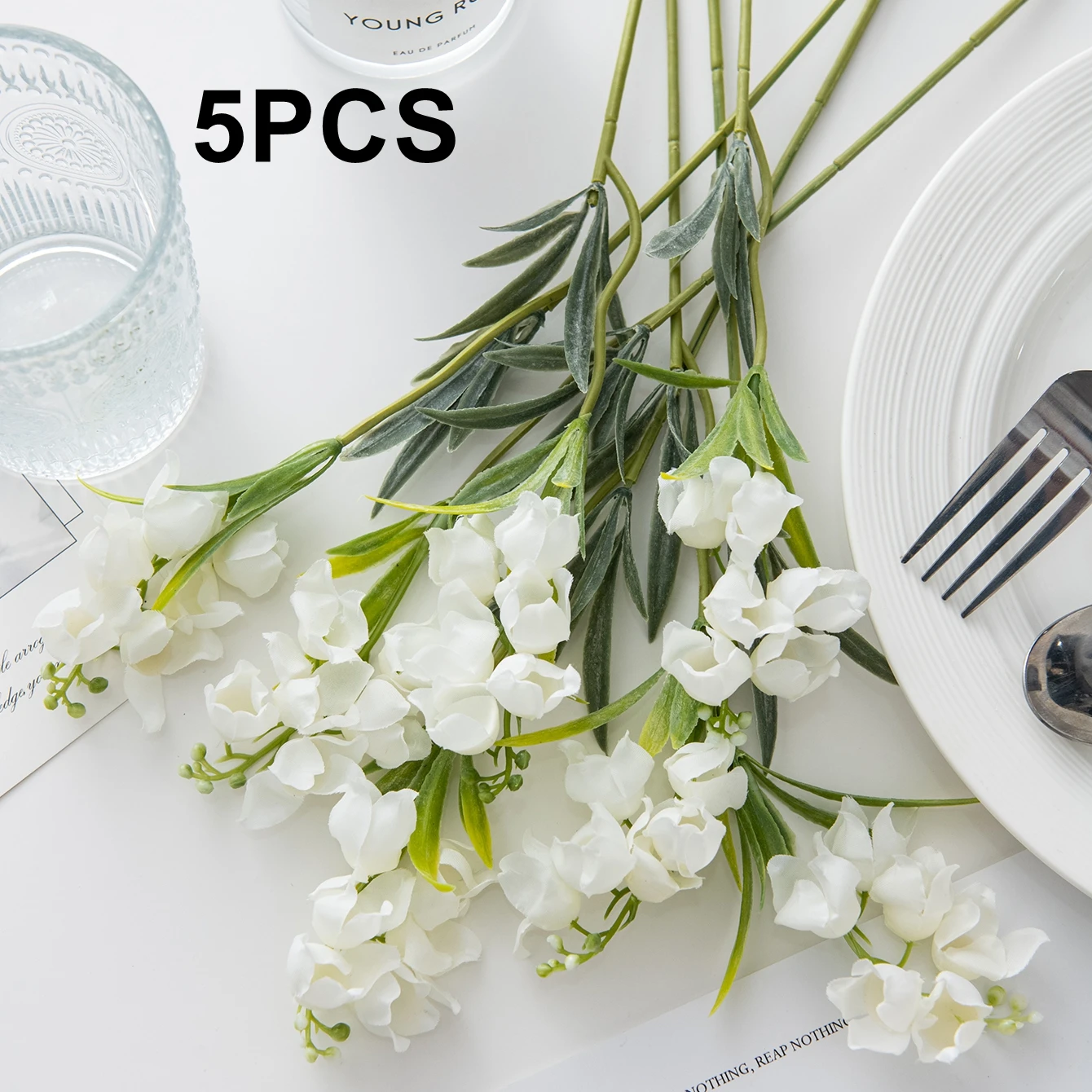 5/10 Peças de Flores Artificiais Campainha de Canterbury para Arranjos de Mesa em Festivais, Casa, Jardim, Vasos, Decoração Festiva de Casamento e Presentes