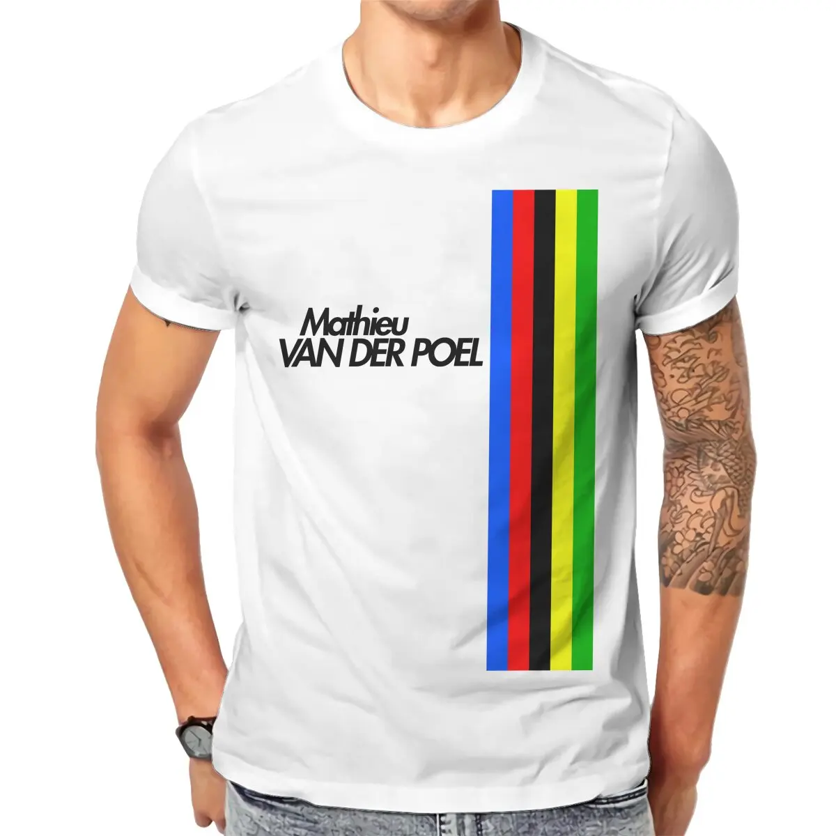 VAN DER POEL Mathieu World Champs Tshirt Harajuku Gothic Men's Tees Tops Oversized Cotton Crewneck T Shirt