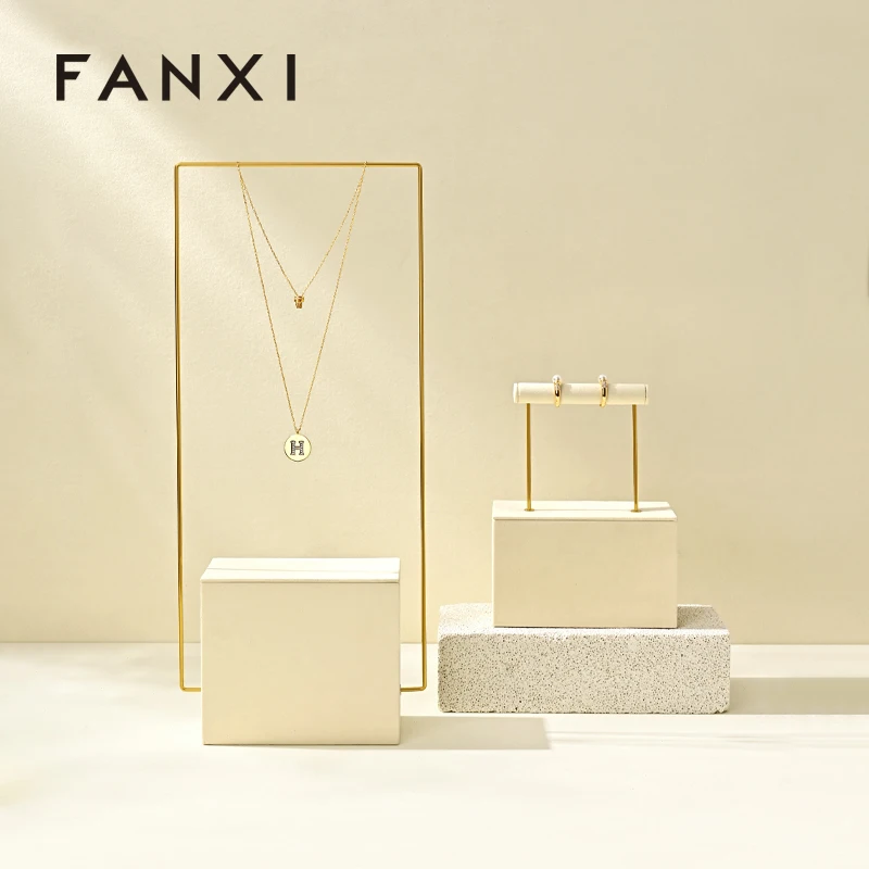 دعائم عرض المجوهرات الراقية، والخواتم، والقلائد، والأقراط، والأساور، ونوافذ العرض، ورفوف عرض المجوهرات المصنوعة من الألياف الدقيقة #6