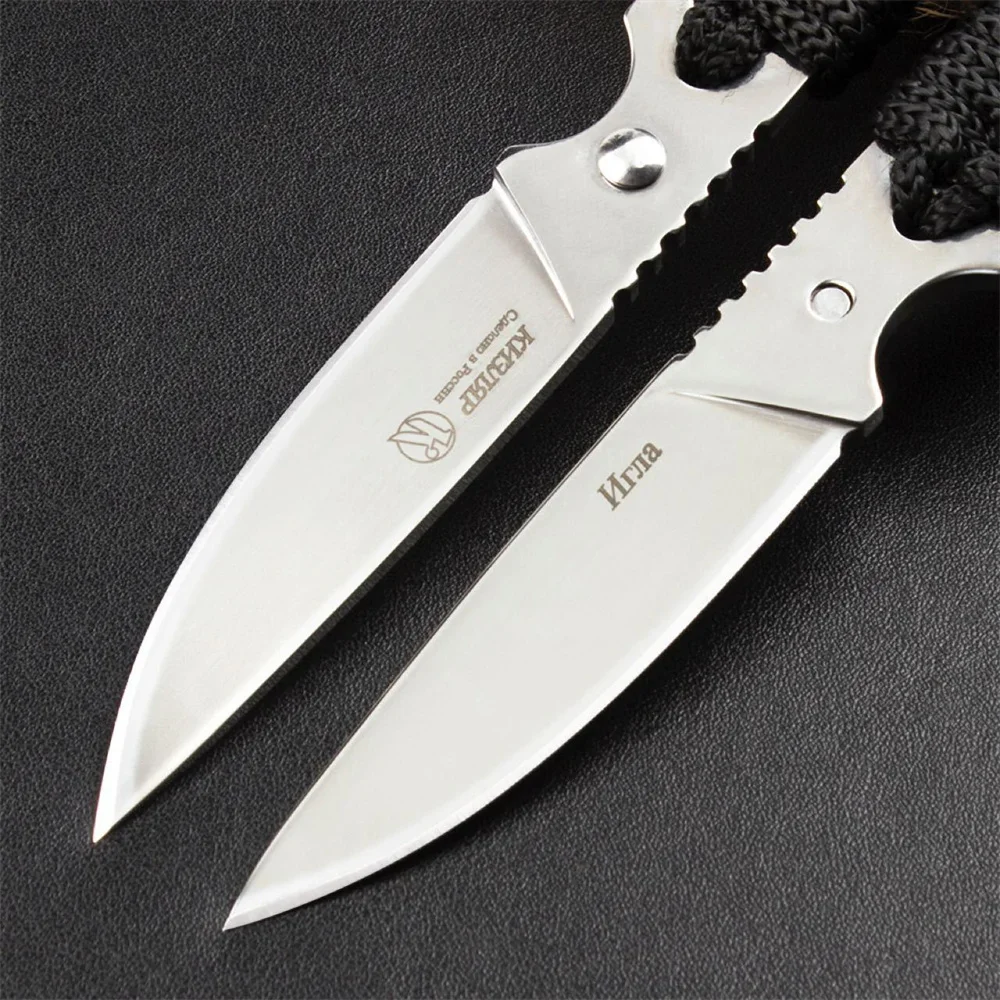 Russia High Hardness Tactic Knife of High Carbon Stainless Steel Household Outdoor Camping Small Straight Knife Cutting Tool