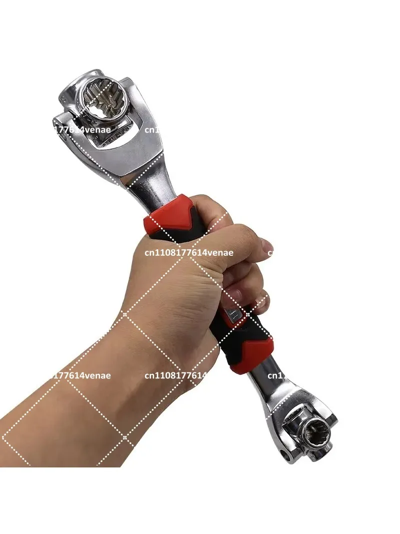 8 in 1 Multifunctional Wrench 25cm Universal Furniture Auto Repair Tool with Spline Bolt and 360 Swivel Head
