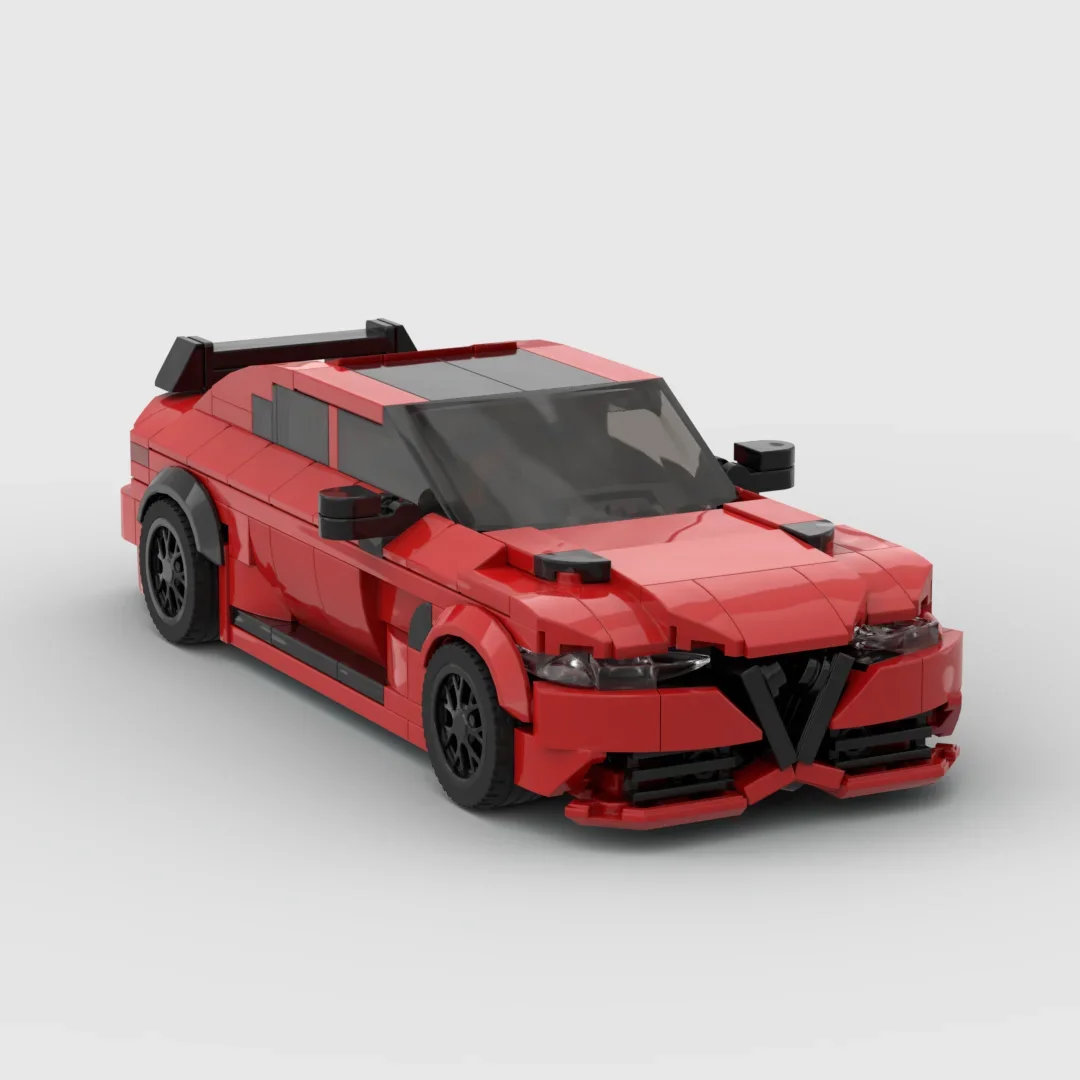 MOC Alfas Romeos Giulia GTAm Sports Car Building Blocks Super Speed Racing Vehicle Bricks Garage Brick Toys For Children Gifts